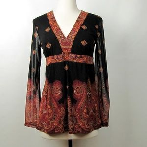INC International Concepts Paisley Blouse Small